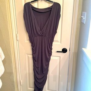 Cap sleeve full coverage front dress with rushed tight fitting bottom NWT